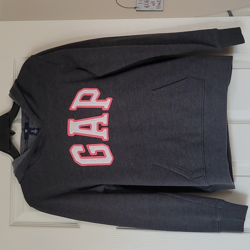 GAP Women’s Pink/Grey Logo Hoodie (Size S)